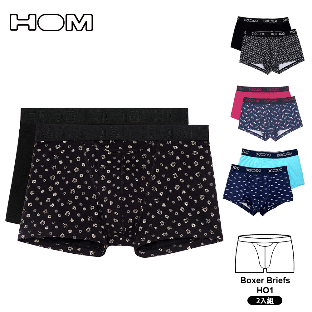 Boxer Briefs HO1 男四角褲 2入組 素色+時尚印花款