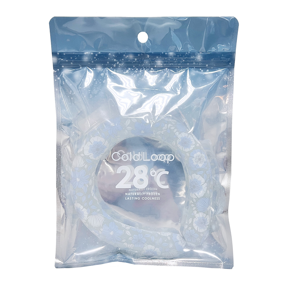 Santan涼感頸圈-花朵款藍色