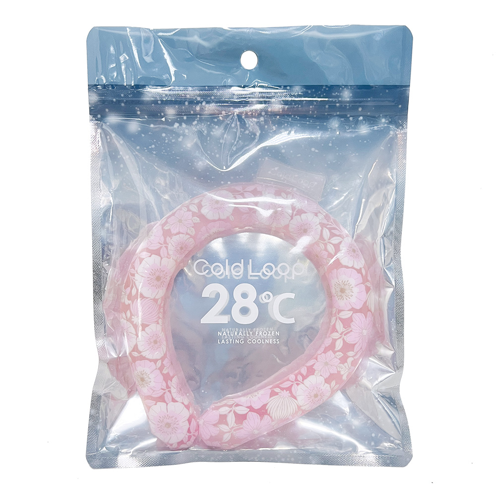 Santan涼感頸圈-花朵款粉紅色