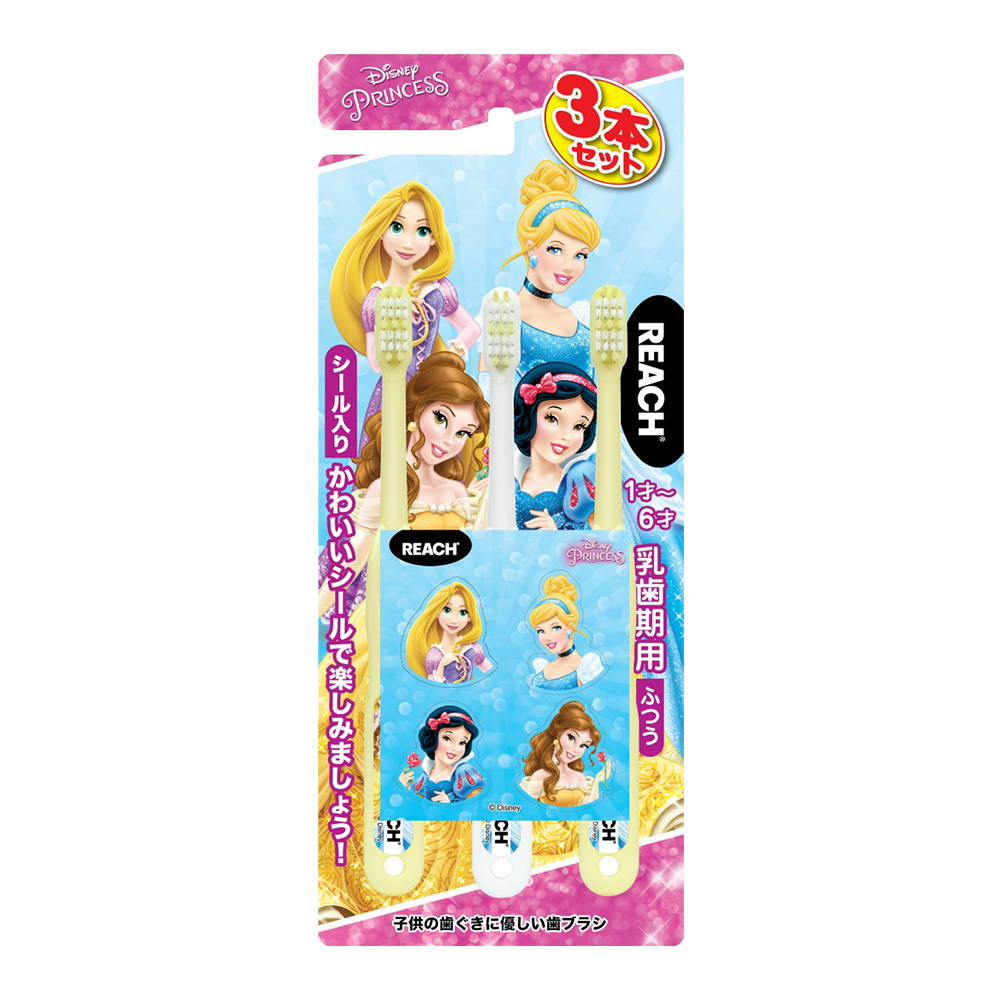 REACH迪士尼公主幼兒牙刷3支入(1~6歲/普通毛)