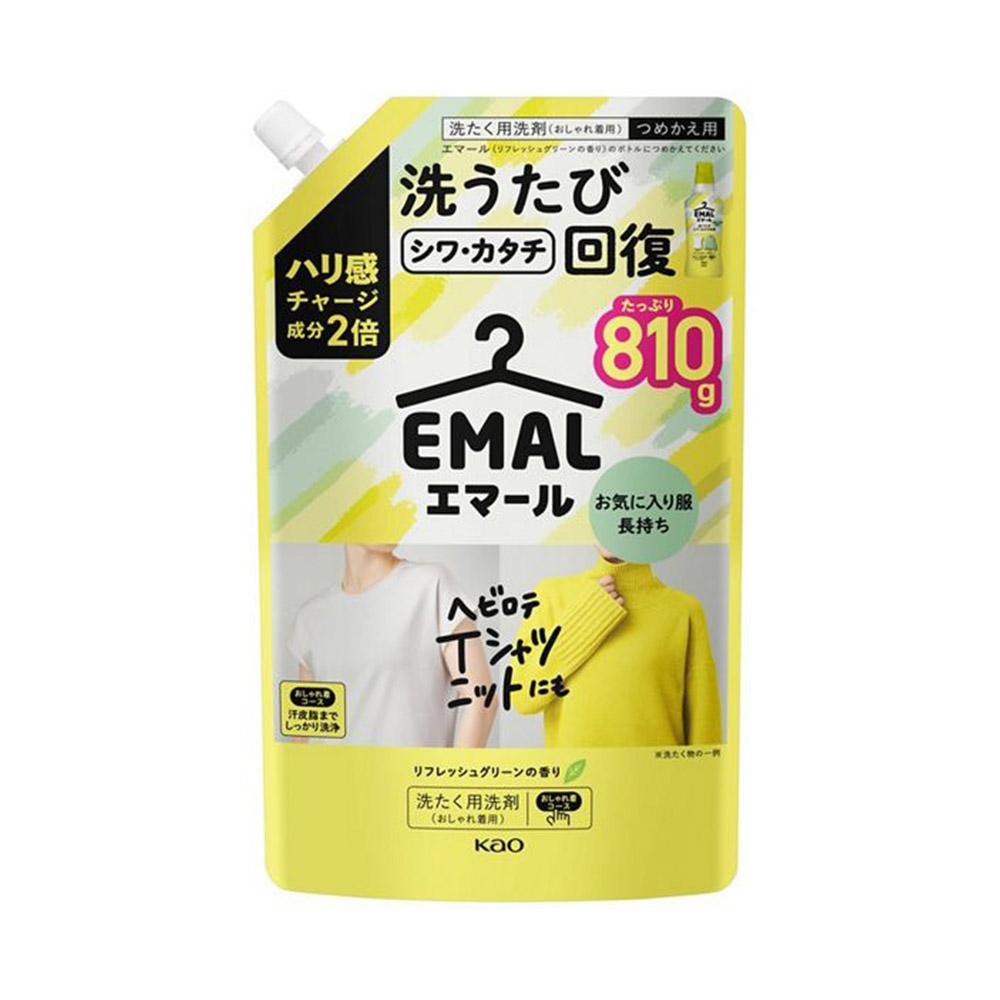 Kao防縮洗衣精補充包(香草香)810ml