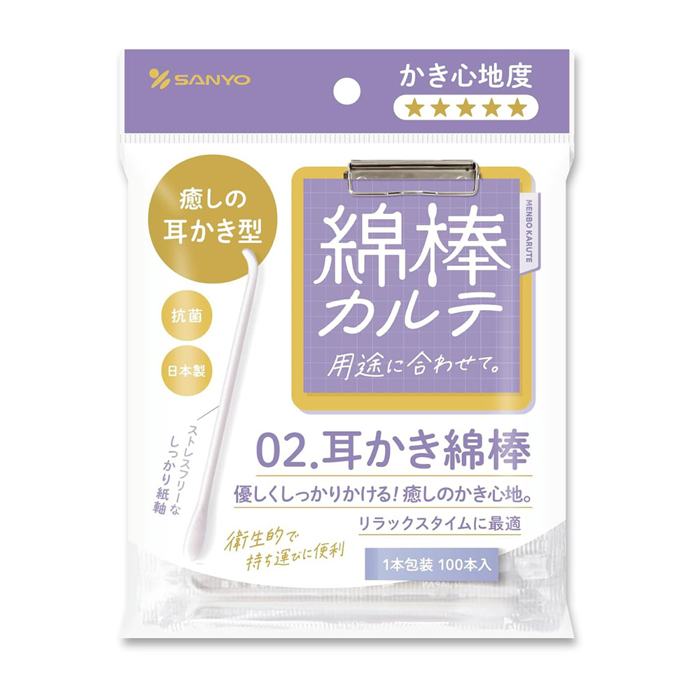 SANYO棉棒紀錄系列-耳扒棉棒100支入(袋裝)