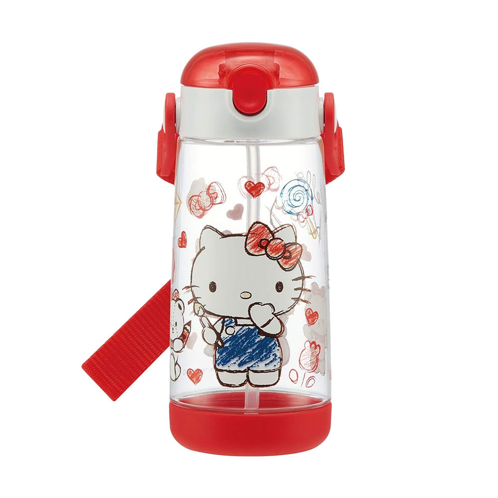 SKATER兒童吸管透明冷水壺480ml(HelloKitty)
