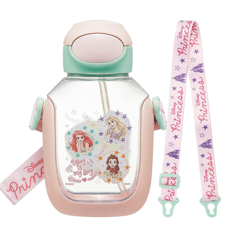 SKATER兒童吸管透明冷水壺530ml(迪士尼公主)