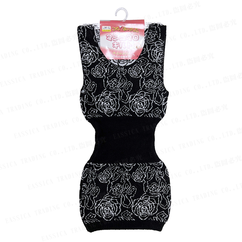 女保暖背心(黑底白花)