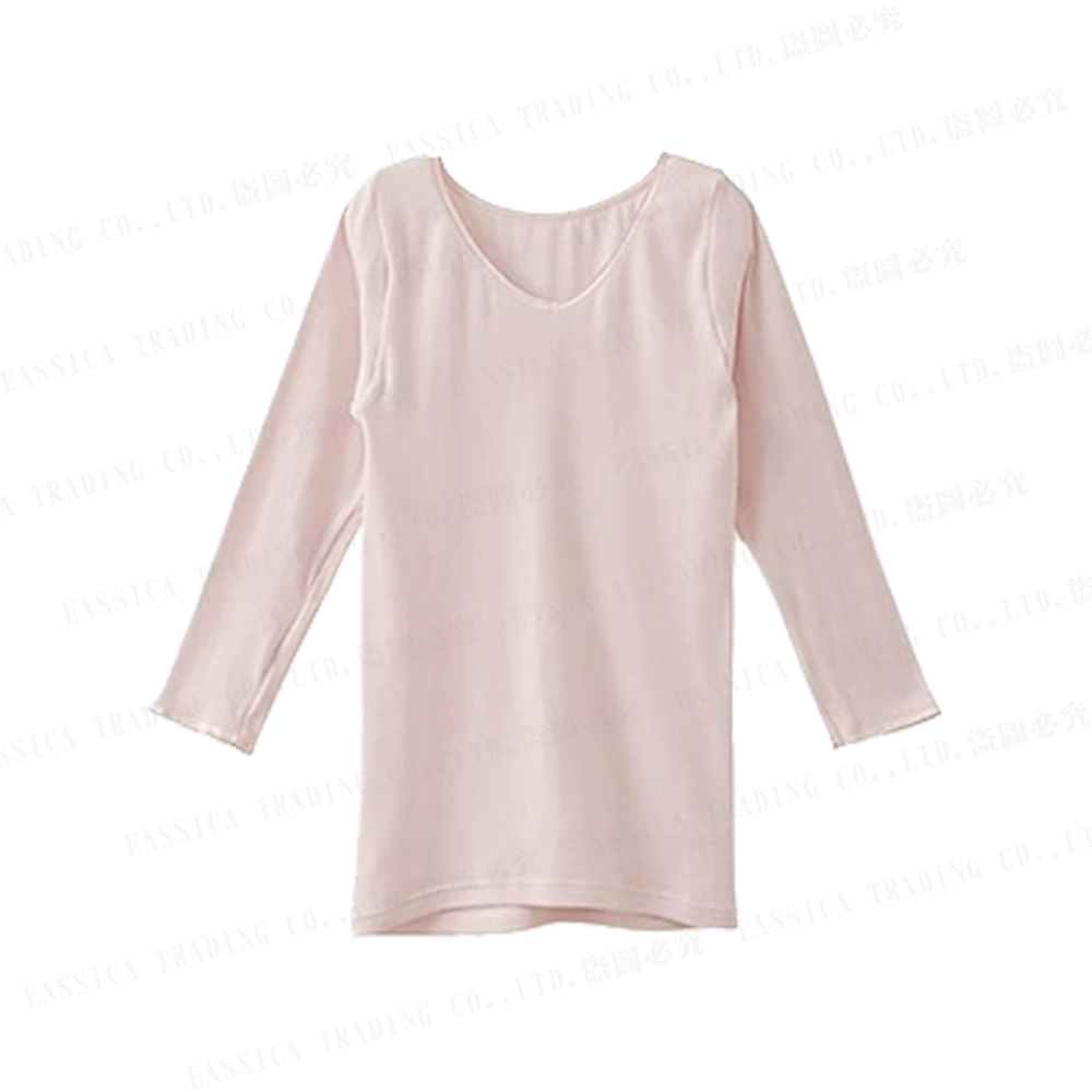 女棉紗FTYV領7分袖衣(粉)