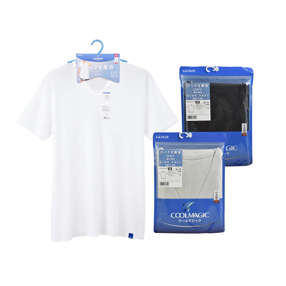 郡是速乾消臭男短袖V領衣