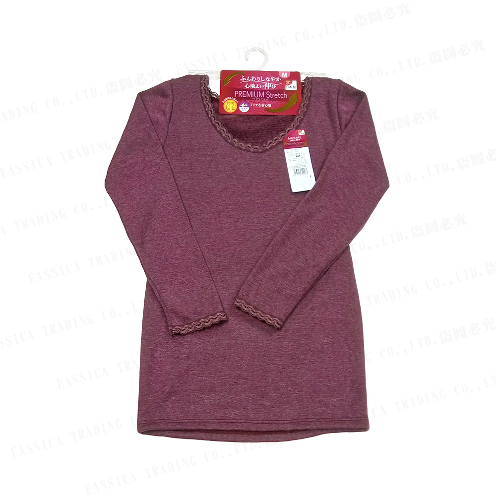 郡是女保暖起毛防靜電8分袖(紅)