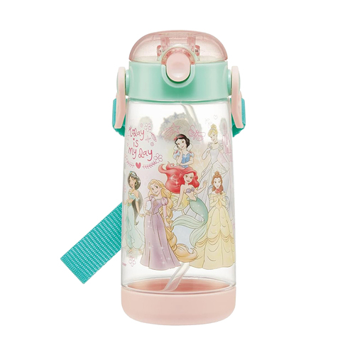 SKATER兒童吸管透明冷水壺480ml(迪士尼公主)
