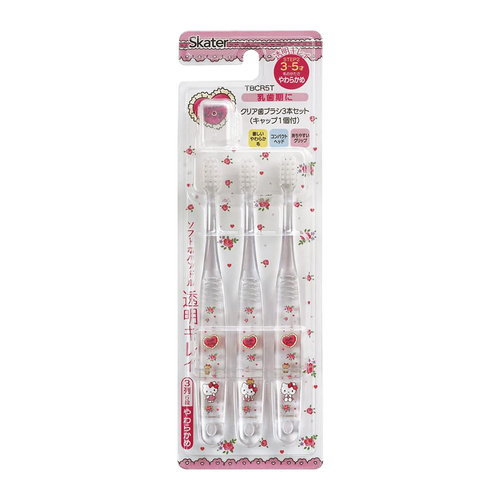 SKATER幼兒水晶牙刷HK3支入附刷毛蓋TBCR5T(3~5歲/軟毛)