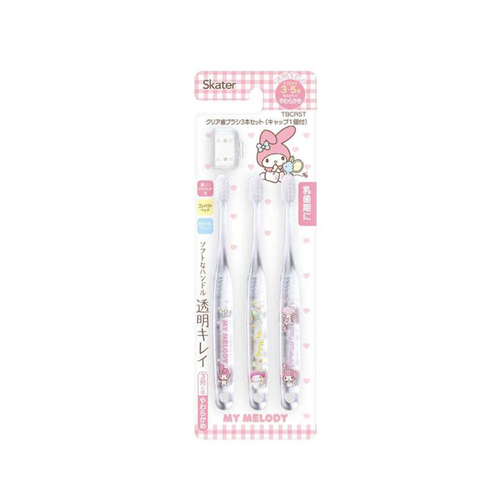 幼兒水晶牙刷美樂蒂3支入附刷毛蓋TBCR5T(3~5歲/軟毛)