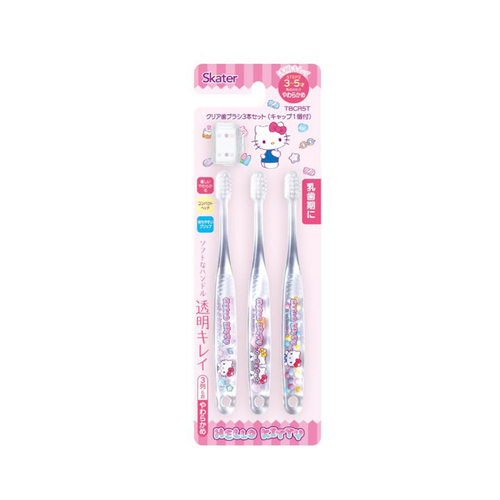 幼兒水晶牙刷Hello Kitty3支入附刷毛蓋TBCR5T(3~5歲/軟毛)