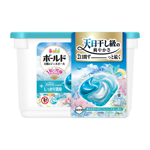 P&G洗衣4D威力球盒裝(柔軟精添加型/清爽粉藍/14入)