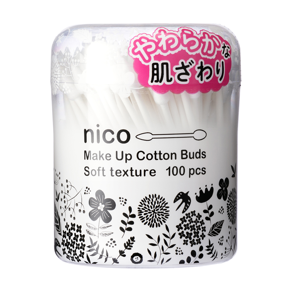 nicoSoft化妝專用棉花棒(大頭白)100支入