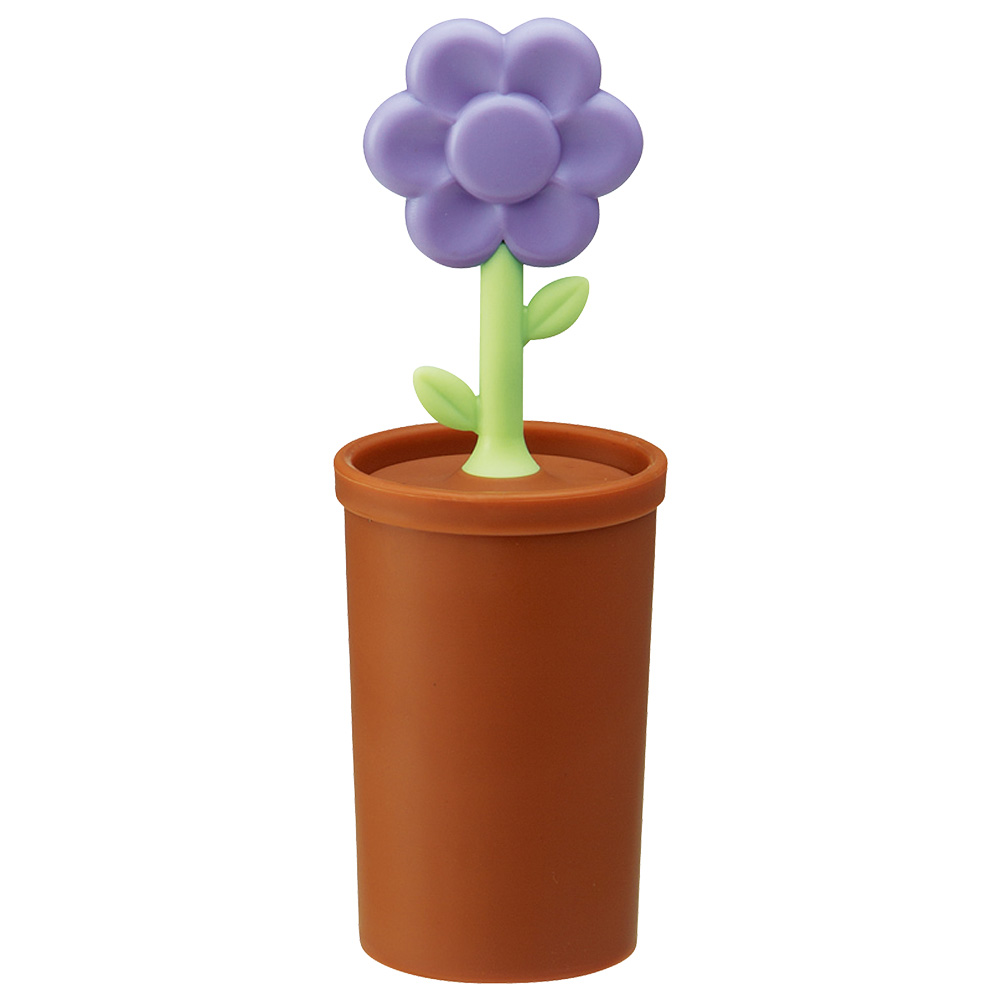 小花造型牙籤收納盒(紫)