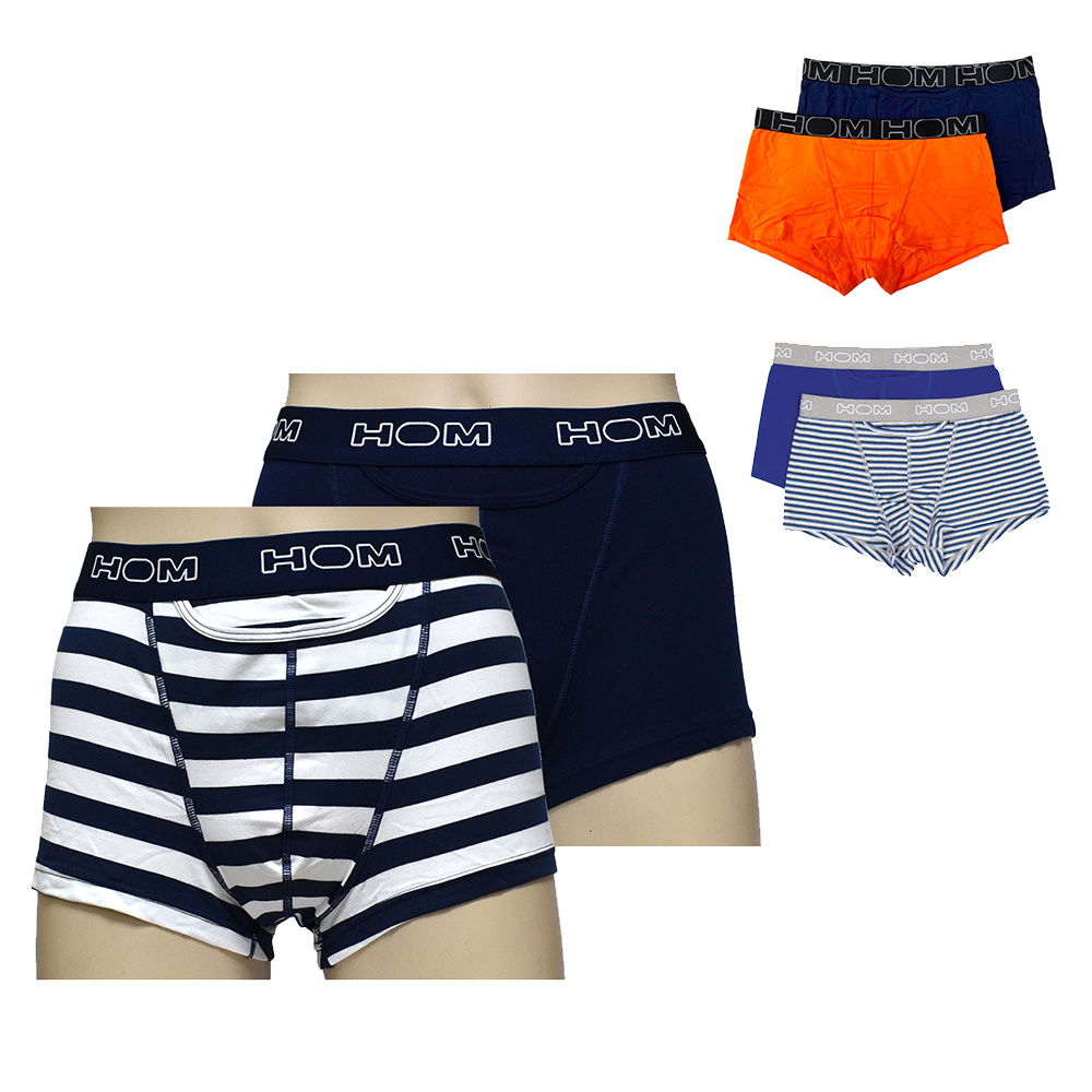 Boxer Briefs HO1 男四角褲 2入組 素色+幾何條紋款