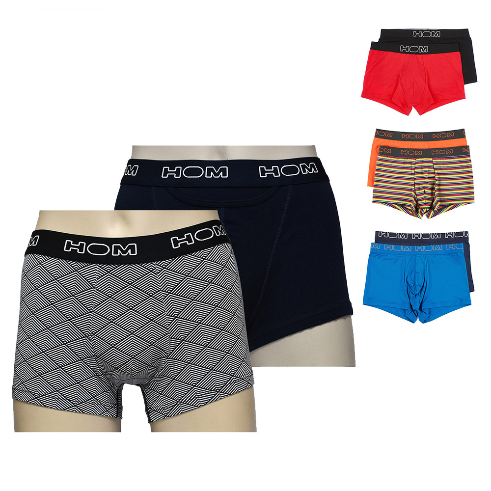 Boxer Briefs 男四角褲 2入組 素色+幾何條紋款