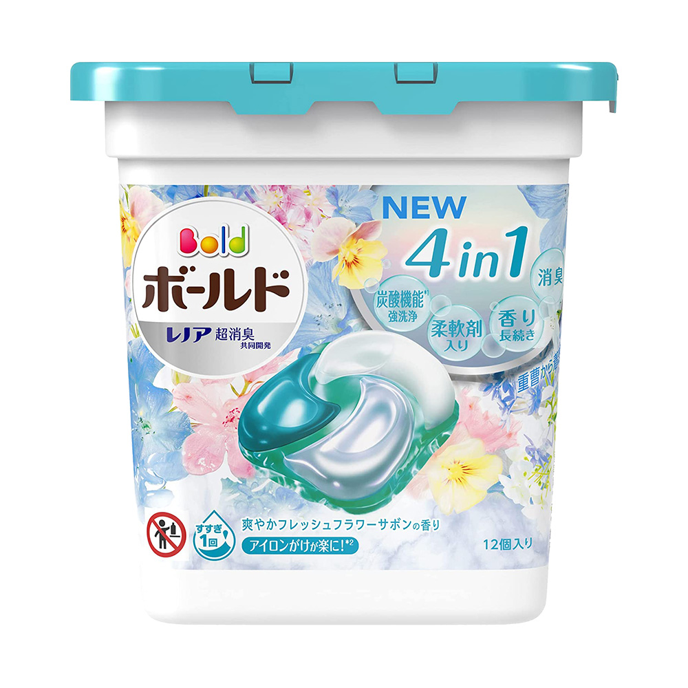洗衣4D威力球盒裝(柔軟精添加型/清爽粉藍/12入)227g